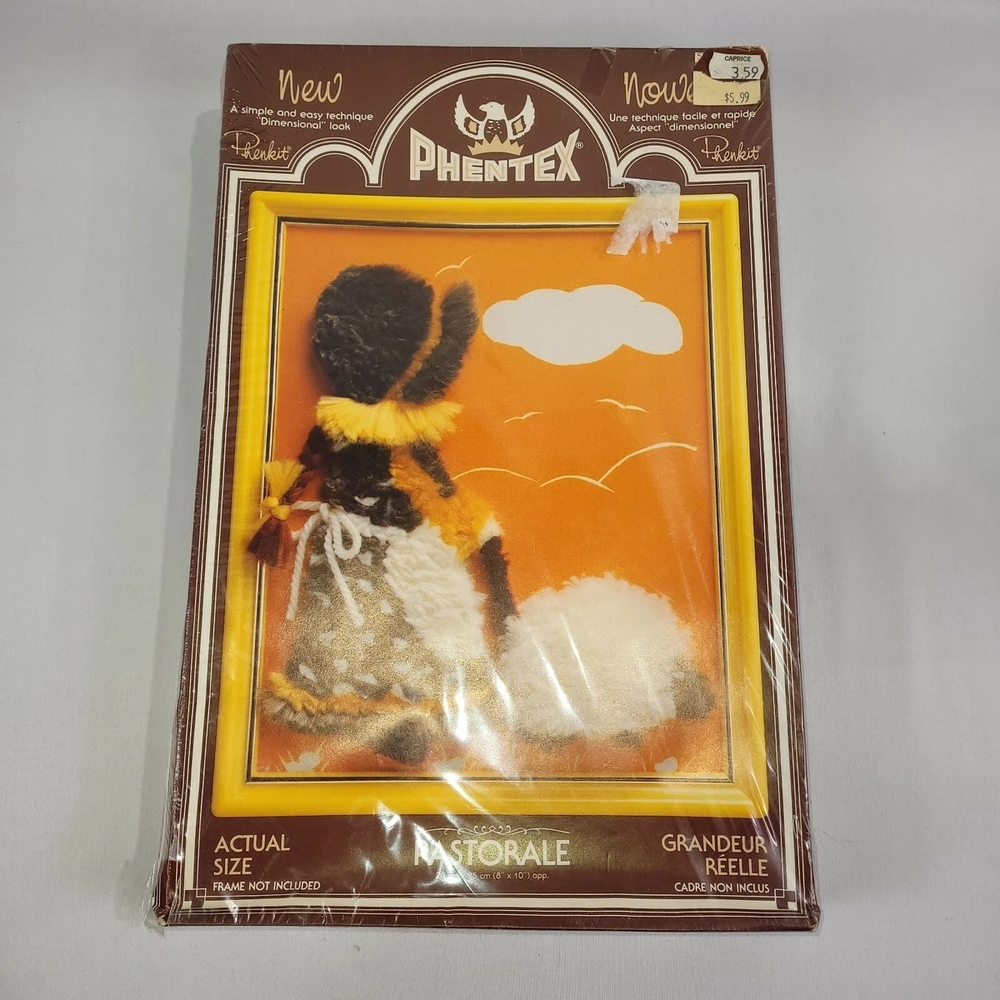 Phentex Pastorale Little Bo-Peep Sheep Vintage Yarn Craft Kit Crochet Set SEALED
